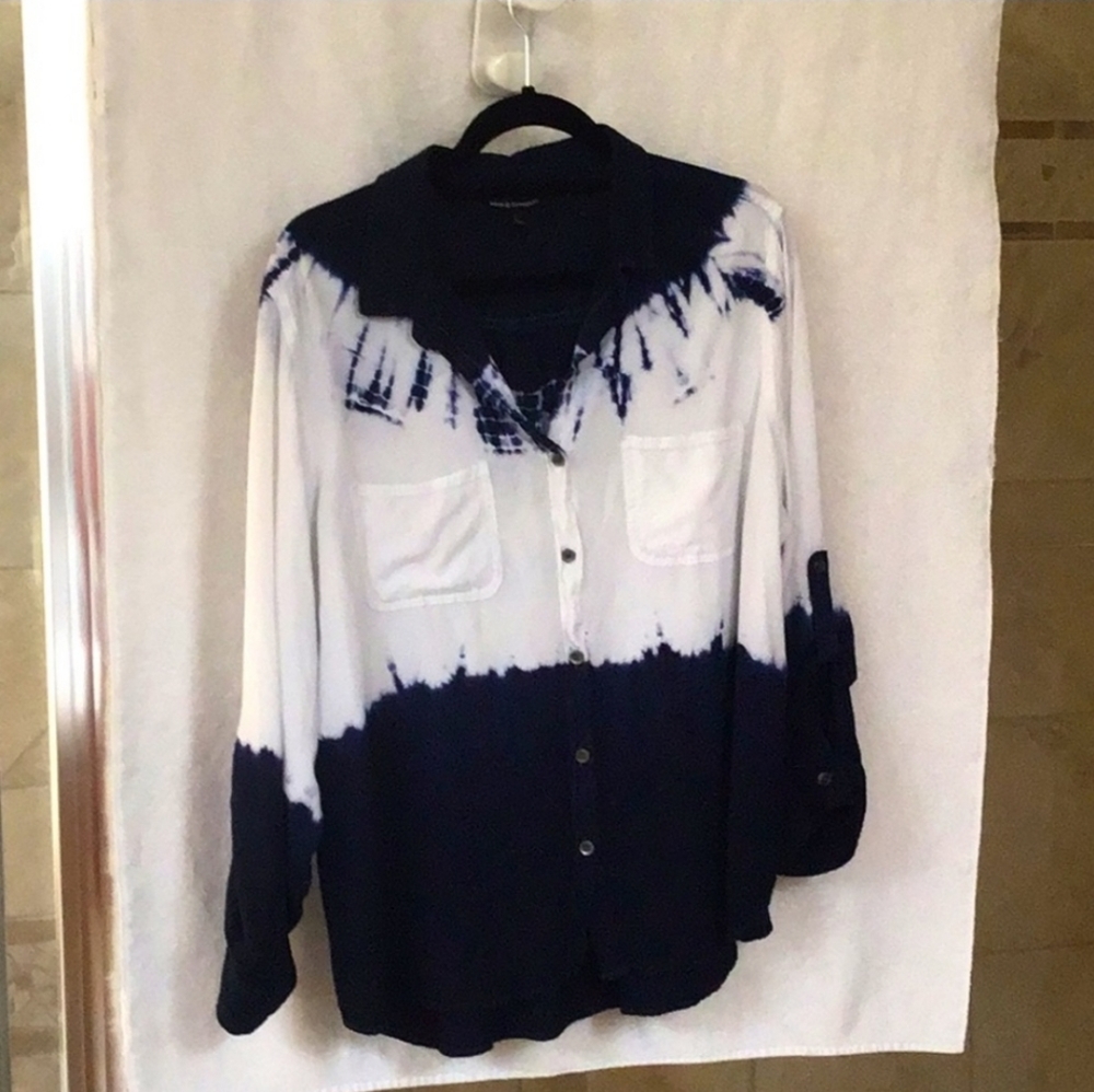 Rock &Republic tye dye button down shirt